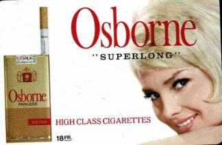 Calendar for Osborne "superlong" high class cigarettes - 1970