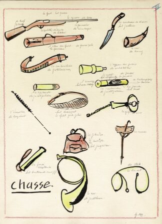 Chasse. Watercolor by a Brussels teacher.