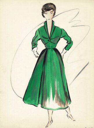 [Fashion] A stylish woman wearing green - 1955