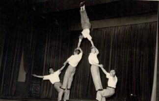 Gymnasts at practice. (2)