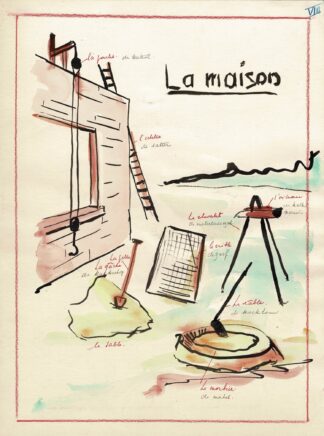 La Maison. Watercolor by a Brussels teacher.