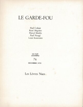 Le garde-fou. Le Fait Accompli 76 decembre 1972 - 1972