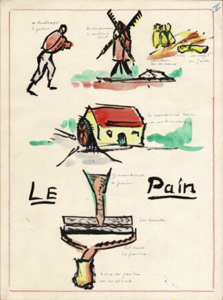 Le pain. Watercolor by a Brussels teacher.