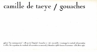 Camille De Taeye /Gouaches. Les Contemporains 1981 invitation - 1981