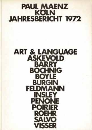 Paul Maenz Köln Jahresbericht 1972. - 1972