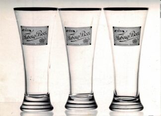Photograph of three tuborg beer glasses - undated