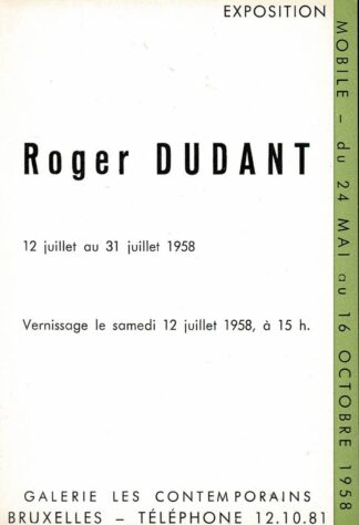 Roger Dudant. Les Contemporains 1958 invitation - 1958