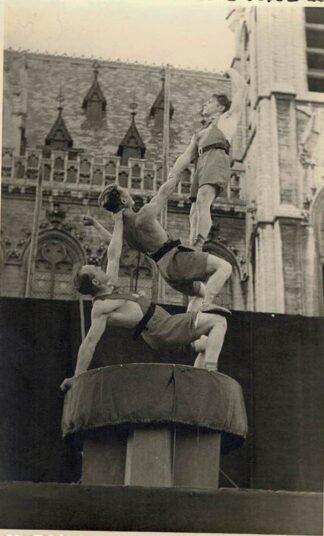 Three gymnasts doing what they're good at. (6)