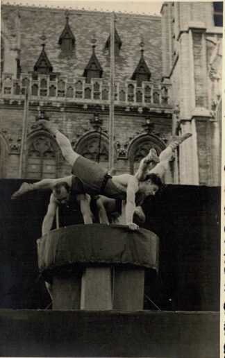 Three gymnasts doing what they're good at. (8)
