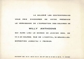 Willy Anthoons. Les Contemporains 1960 invitation - 1960