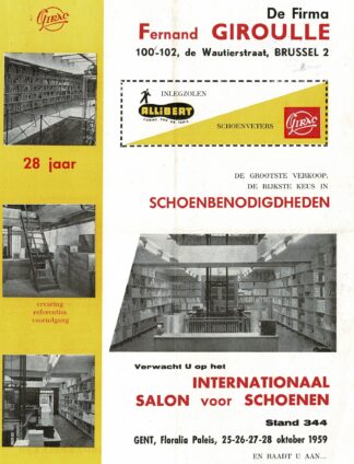 A flyer for De Firma Fernand Giroulle - 1959