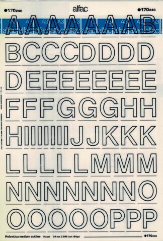 Alfac 17024c Helvetica medium outline 24 mm 0.945 inch (84 pt)