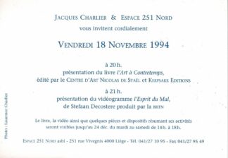 JACQUES CHARLIER & ESPACE 251 NORD 1994 invitation - 1994