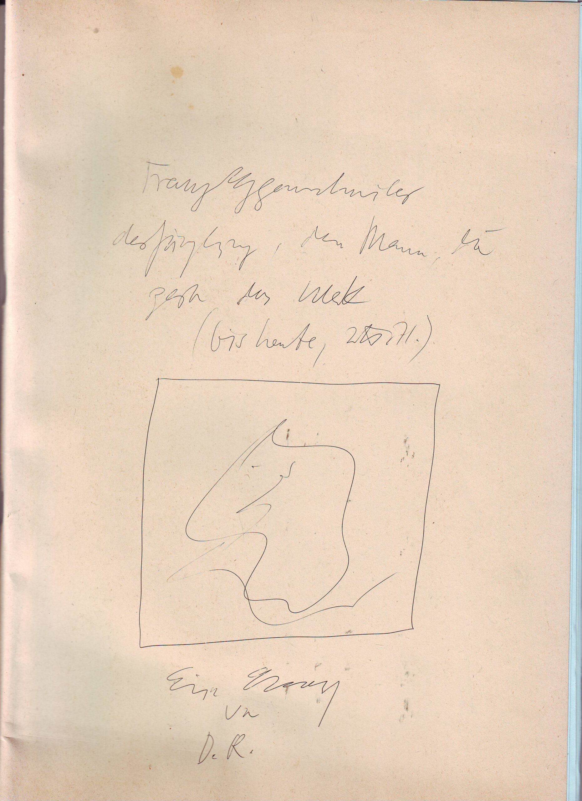 Dieter Roth - Franz Eggenschwiler, der Jüngling, der Mann, die Zeit, das werk (bis heute, 2.5.71.) Ein Essay von D.R. - 1971